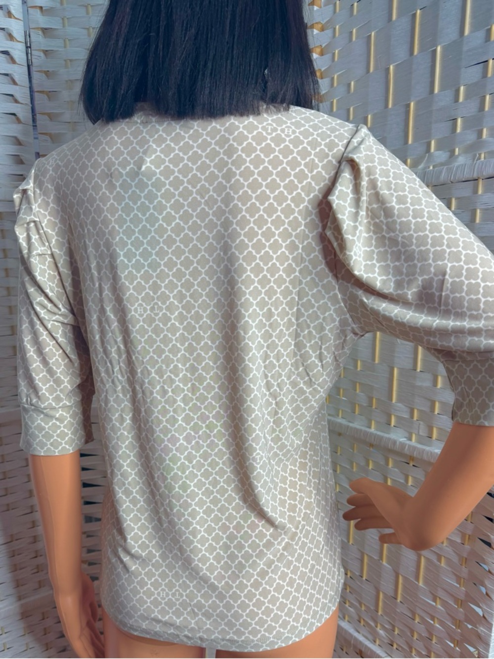 Tommy Hilfiger Patterned Short Sleeve Blouse Work Event Spring Summer - Picture 5 of 5